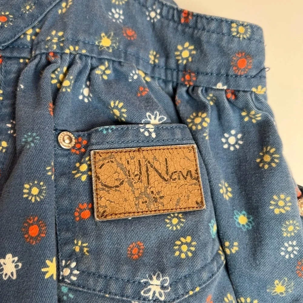 Old Navy Baby Skirtall Floral AOP Leather Patches 6-12M Baby Girls - Picture 4 of 5